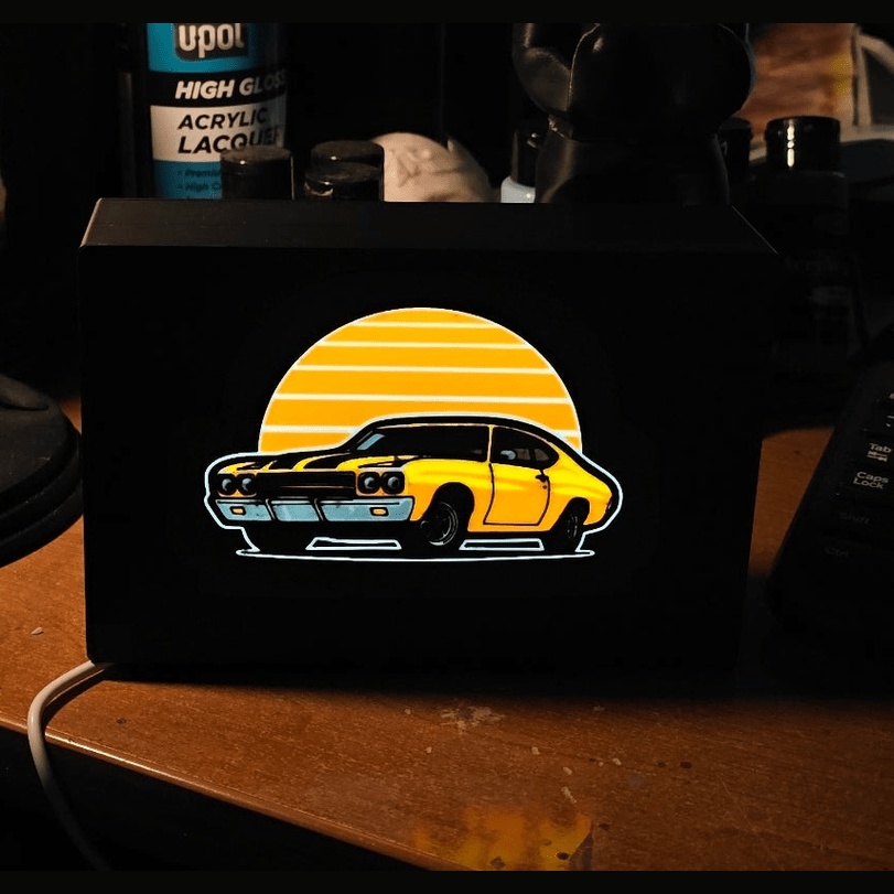 70's Chevelle Led Lightbox - 3d Printed Classic Muscle Car Sign