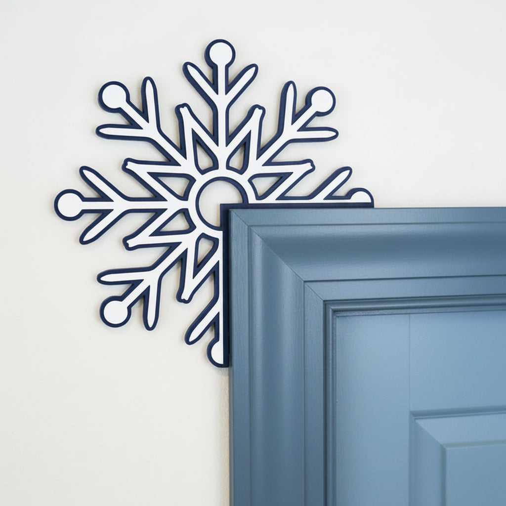 Snowflake Door Corner Decoration - 3D Printed Holiday Decor