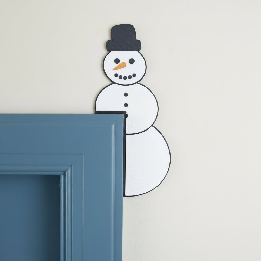 Snowman Door Corner Decoration - 3D Printed Holiday Decor
