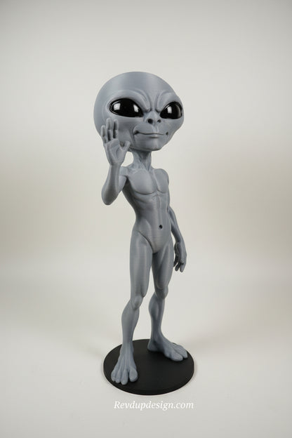 Friendly Alien 3D Printed Figure - Sci-fi Desk Decor