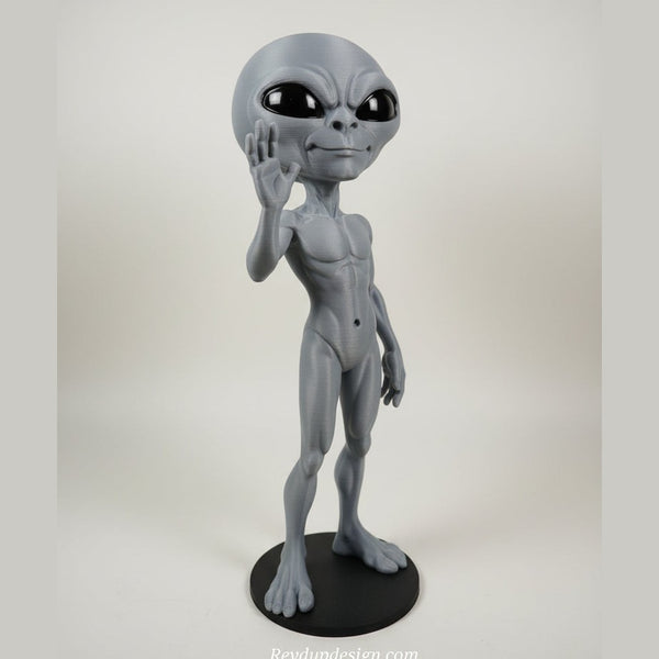 Friendly Alien 3D Printed Figure - Sci-fi Desk Decor