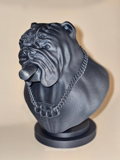 Bulldog Boss Bust 3D Printed Decor