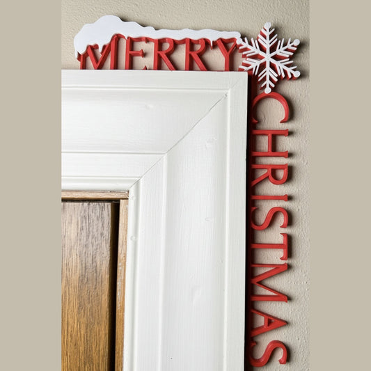 Merry Christmas Door Corner Decoration - 3D Printed Holiday Decor