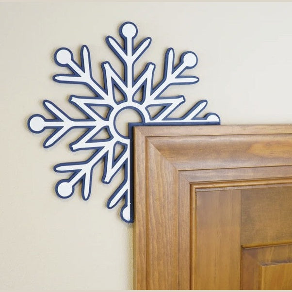 Snowflake Door Corner Decoration - 3D Printed Holiday Decor