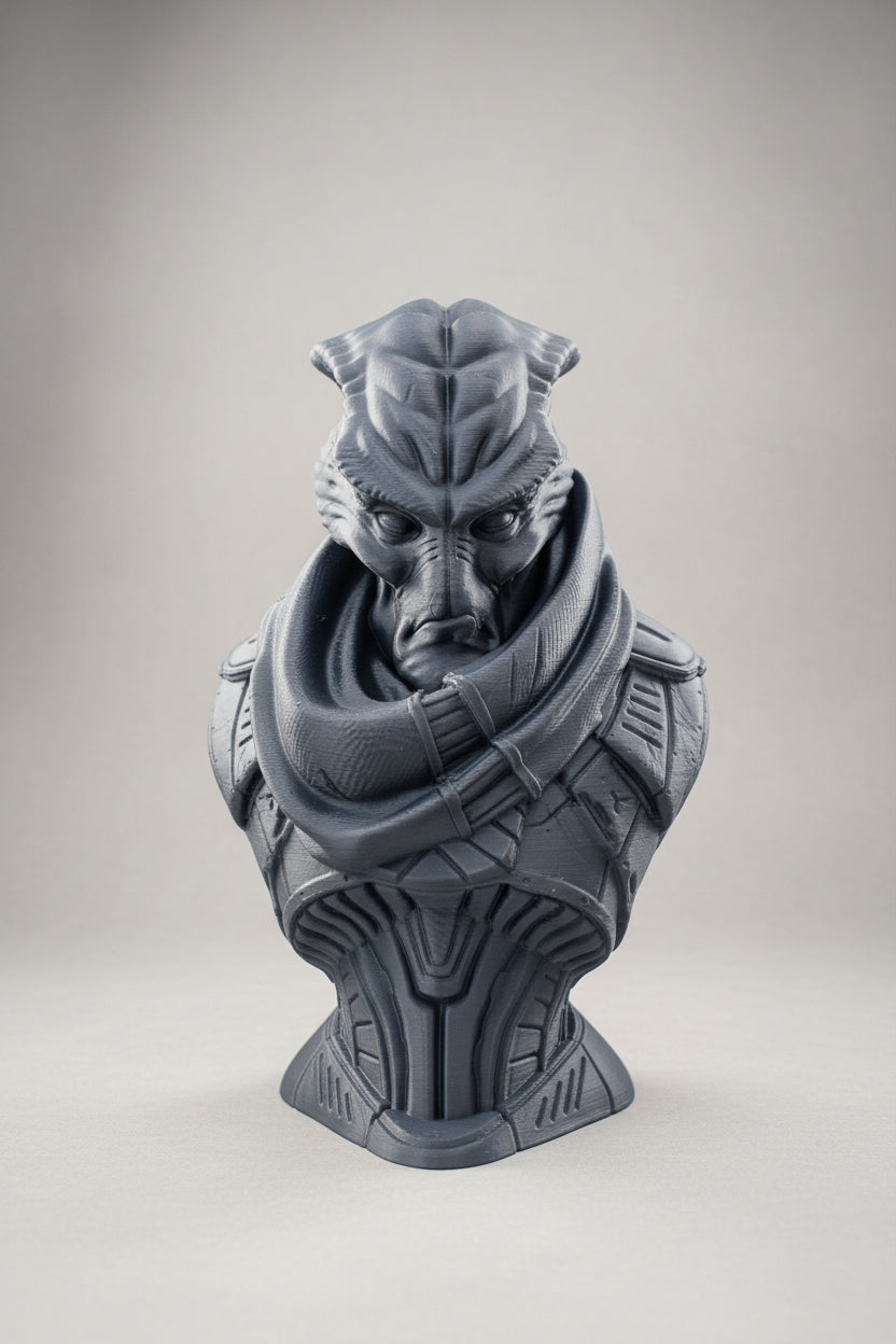 Alien Bounty Hunter Bust 3D Printed Decor