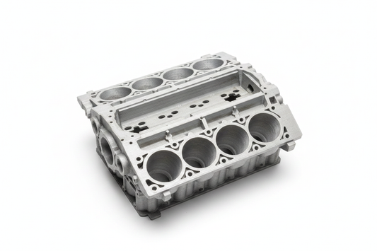 3D printed LS3 engine block spark plug holder desk organizer on white background