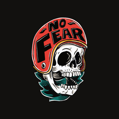 "NO FEAR" Skull Motorcycle Helmet Led Lightbox - 3d Printed Biker Wall Art